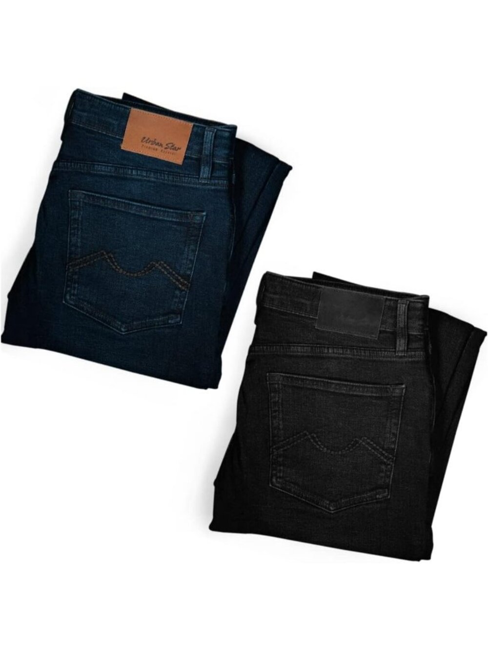 Men's Stretch Superflex Denim Jeans - Relaxed Fit, Straight Leg, Comfortable